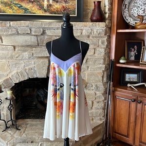 Purple and white floral sundress